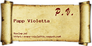 Papp Violetta névjegykártya